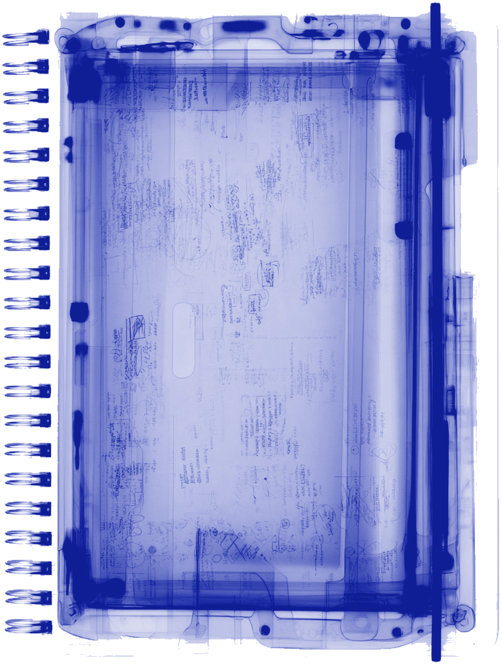 Muji notebook, x-ray